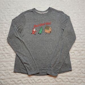 Brooks Gray Long Sleeve Christmas Holiday Seasonal Athletic Running Top Size M